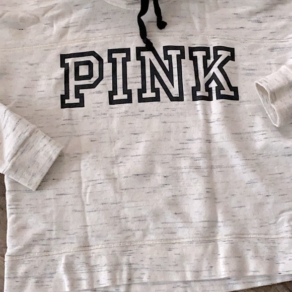 VS PINK Funnel Neck Logo Sweat Shirt EUC Sz Med - Picture 4 of 5